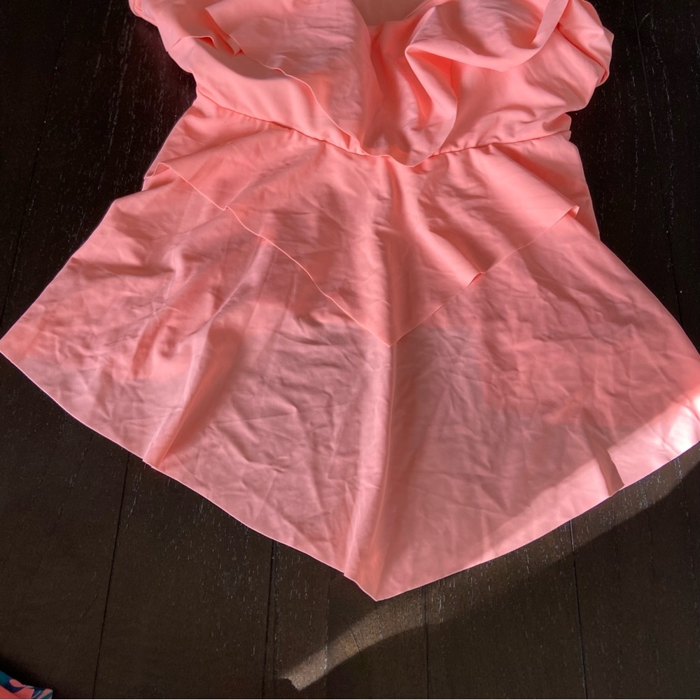 Women’s Two Piece Tankini Coral Tropical Boy Shorts Ruffle NWOT Plus Size 4XL - Picture 6 of 13